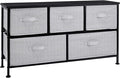 Amazon Basics Extra Wide Fabric 5-Drawer Storage Organizer Unit for Closet, Black