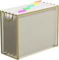 Hanging File Organizer, Letter-size File Holder Filing Box with 5 Hanging Folders, Metal Mesh Desk File Folder Storage(No Assembly Required)