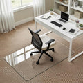 Homsion 28"x48" Tempered Glass Office Chair Mat for Carpet & Hardwood Floor, 1/6" Thick Clear Floor Protector Desk Chair Mat with Rounded and Polished Edges