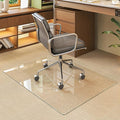 [Tempered Glass] 40“x30” Rounded Glass Chair Mat with Polished Edge Clear Office Chair Mat, Glides Smoothly, Suitable for Carpet or Hardwood Floors