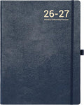 Planner 2026-2027 - Weekly and Monthly Planner, Academic Planner 2026-2027, JUL 2026 - JUN 2027, 8.5" x 11", Leather Cover 26-27 Planners with Thick Paper, Back Pocket with Notes Pages - Blue